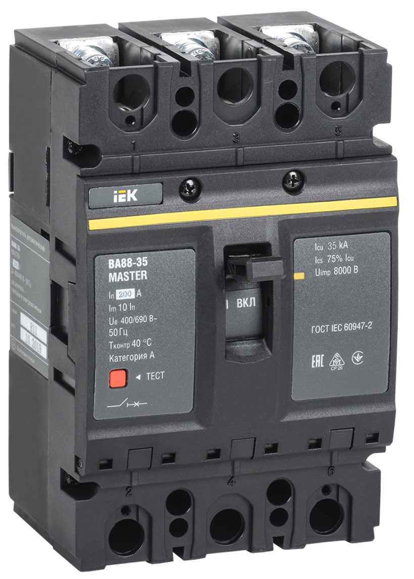

Автоматический выключатель в литом корпусе IEK SVA30-3-0200-02 ВА88-35 3Р 200А 35кА MASTER, SVA30-3-0200-02