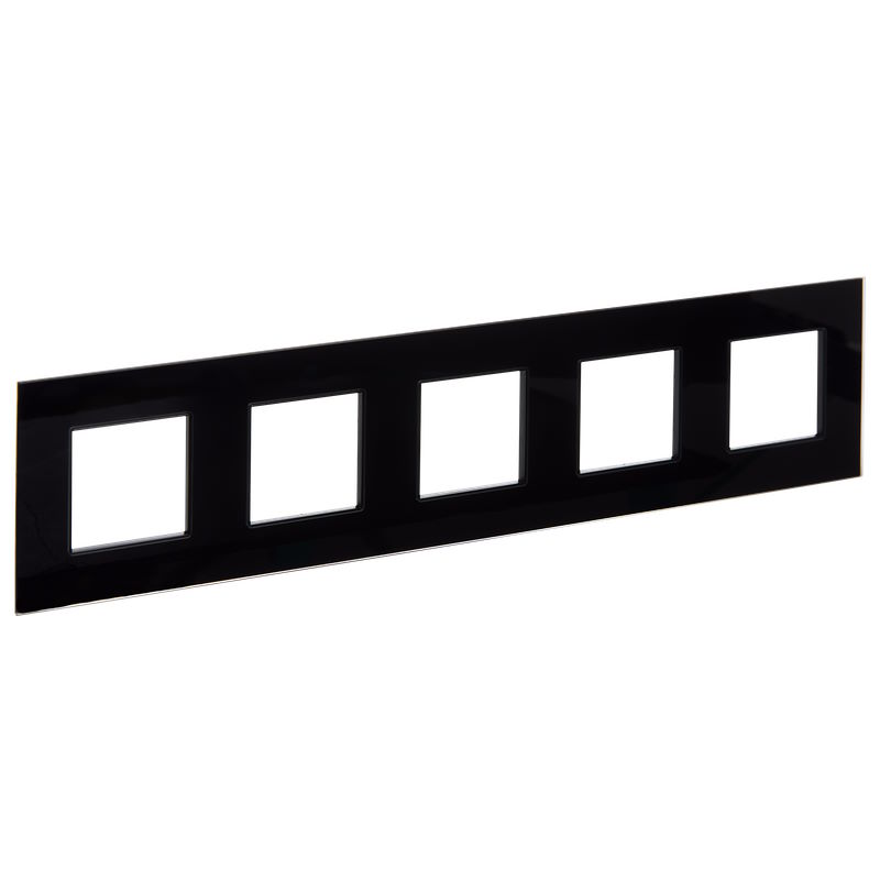 

Рамка пятерная IEK SK-M52-G-K02 SKANDY SK-F25Bl стекло черная, SK-M52-G-K02