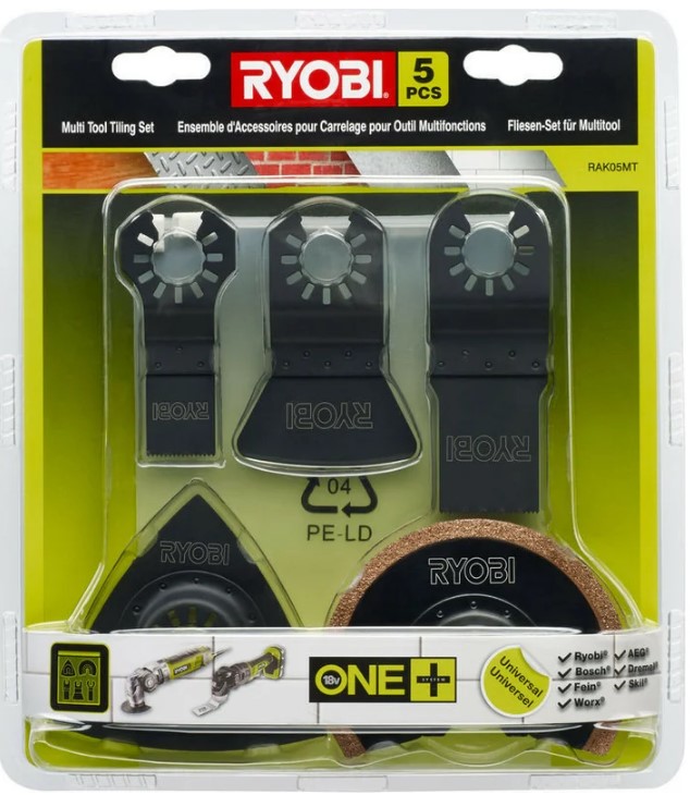 

Набор насадок Ryobi RAK05MT 5132002787 5 шт, RAK05MT