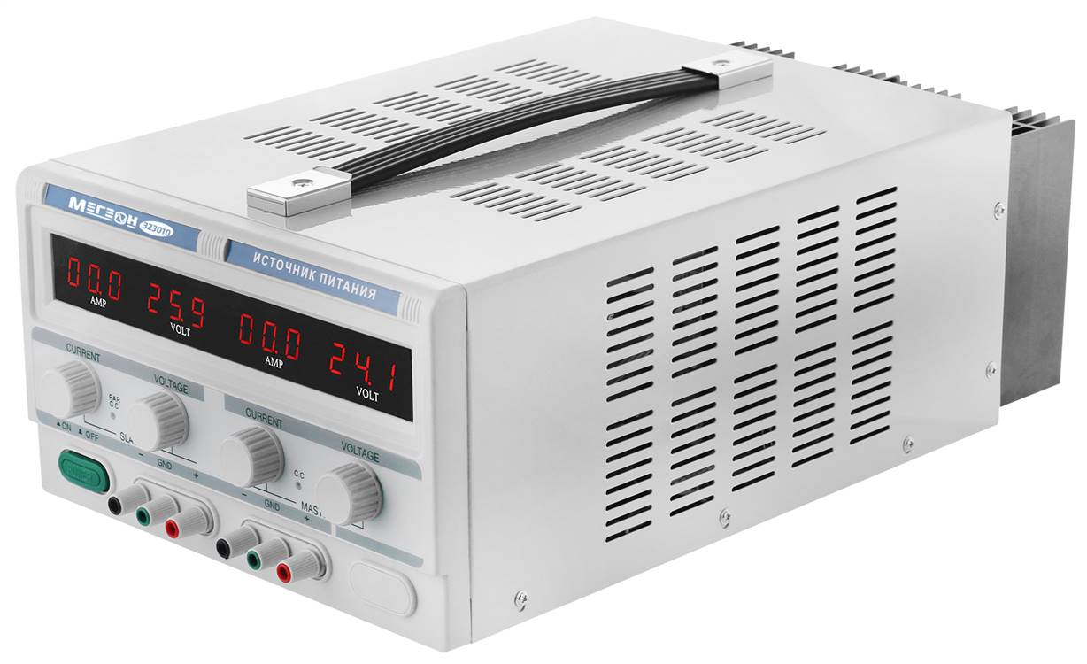 

Источник питания линейный МЕГЕОН 323010 двухканальный, 323010