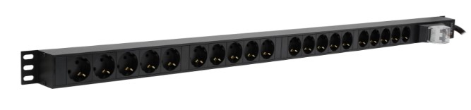 

Блок розеток SNR SNR-PDU-20S-32L1 20 гнезд Schuko, шнур питания 3 м 3x6мм2 с вилкой IEC 60309 32A 2PE (IP44) 1213.0х50.0х44.4мм, SNR-PDU-20S-32L1