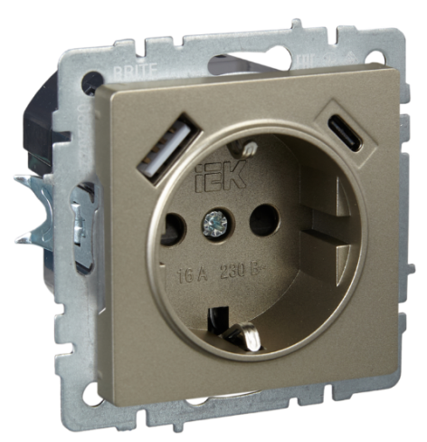 фото Розетка с заземлением  IEK BR-R14-16-U22-018-K37 в Уфе