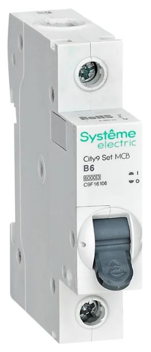 

Автоматический выключатель Systeme Electric C9F16106 City9 Set B 6А 1P 6kA 230В, C9F16106