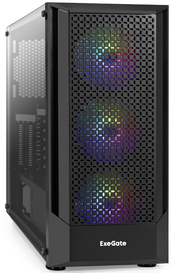 

Корпус ATX Exegate EVO-8227 EX296074RUS черный, БП 800W, боковая панель из закаленного стекла, USB 3.2, 2*USB 2.0, audio, EVO-8227