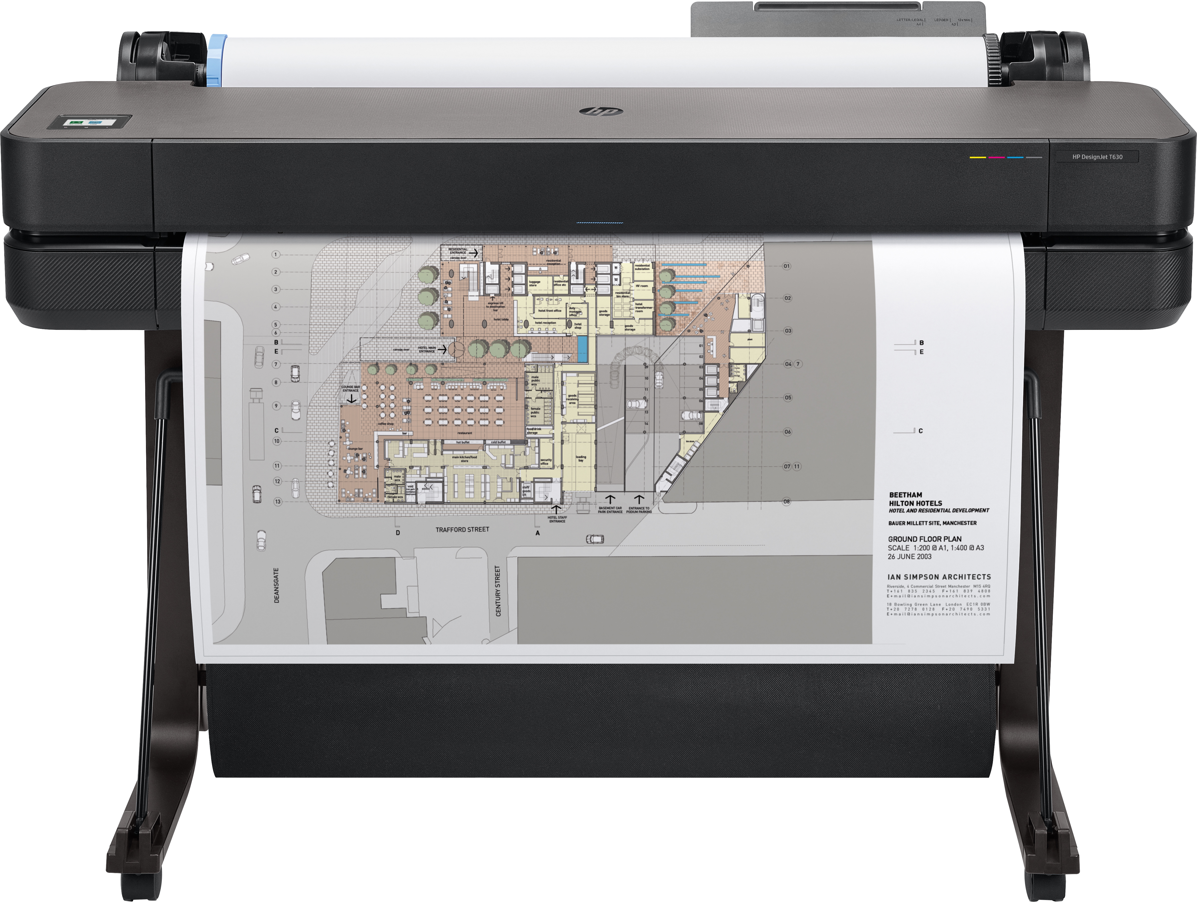 

Принтер HP DesignJet T630 5HB11A 36",4color,2400x1200dpi,1Gb, 30spp(A1),USB/GigEth/Wi-Fi,stand,media bin,rollfeed,sheetfeed,tray50(A3/A4), autocutter,, DesignJet T630