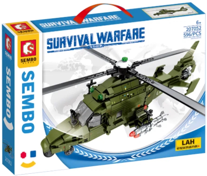 

Конструктор Sembo Block 207052 2 в 1 вертолет "LAH" или мощный робот, 596 деталей, 2 в 1 вертолет "LAH" или мощный робот