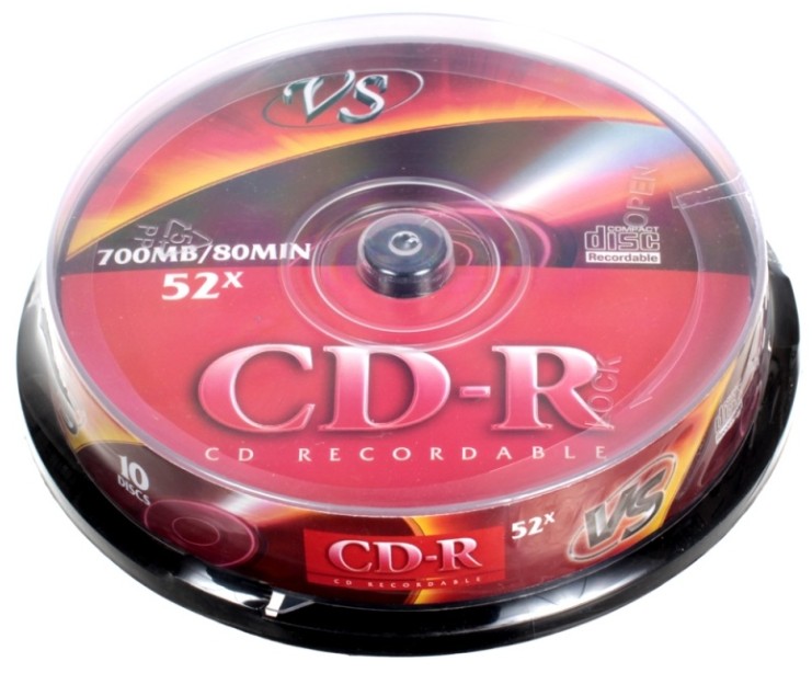 Диск CD-R VS VSCDRCB1001 80 52x CB/10 (620083)