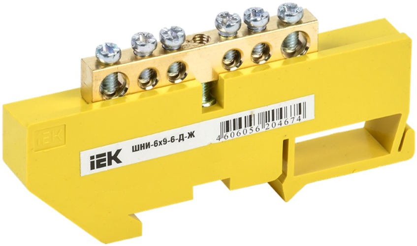 

Шина IEK YNN10-69-6D-K05 PE земля на DIN-изол ШНИ-6х9-6-Д-Ж, YNN10-69-6D-K05