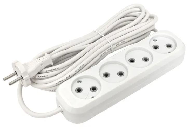 

Удлинитель EKF UBA10-275-4-05 "Эксперт" 4 гнезда 5 метров 10А/2,2кВт без заземления ПВС 2х0,75, UBA10-275-4-05