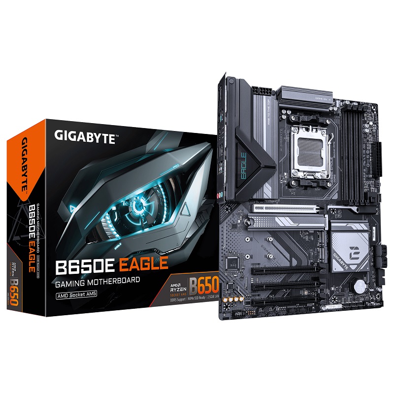

Материнская плата ATX GIGABYTE B650E EAGLE (AM5, AMD B650, 4*DDR5, 4*PCIe, 3*M.2, 4*SATA, 2*USB 3.2, USB Type-C, HDMI, DP), B650E EAGLE