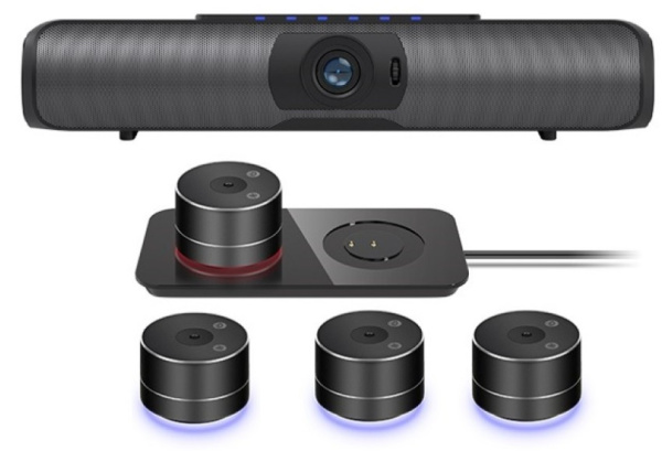 Изображение товара Видеобар JazzTel JT-Quadro-CAM для видеоконференций с 4 беспроводными микрофонами