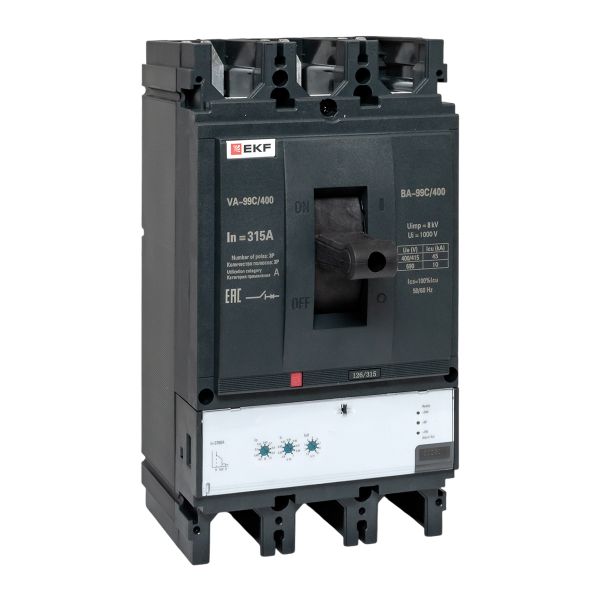 

Автоматический выключатель в литом корпусе EKF mccb99C-400-315 ВА-99C 400/315А 3P 45кА, mccb99C-400-315