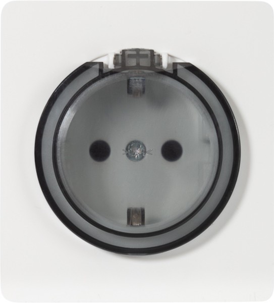 

Розетка с заземлением KRANZ KR-78-0702-1 MIELE ROUND с/у, со шторками и крышкой 16А перламутр, KR-78-0702-1