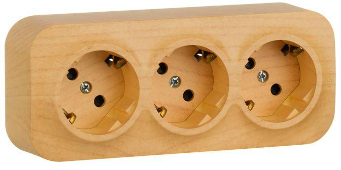 

Розетка Legrand 782288 с предварительным подключением 3x2К+З с защитными шторками, 16 A, 250 В, Quteo IP 20, дерево, 782288