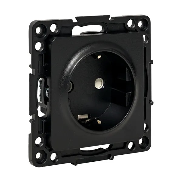 

Розетка EKF EZR16-028-20 Стокгольм 16А с/з винтовые клеммы черный с защитными шторками механизм, EZR16-028-20