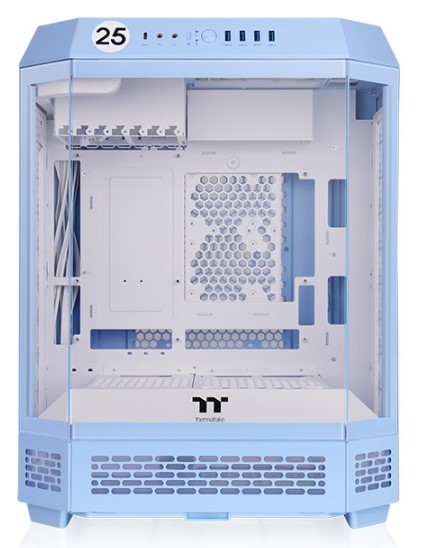 

Корпус ATX Thermaltake The Tower 600 CA-1Z1-00MFWN-00 Hydrangea, голубой, без БП, панели из закаленного стекла, 4*USB3.0, Type-C, audio, The Tower 600