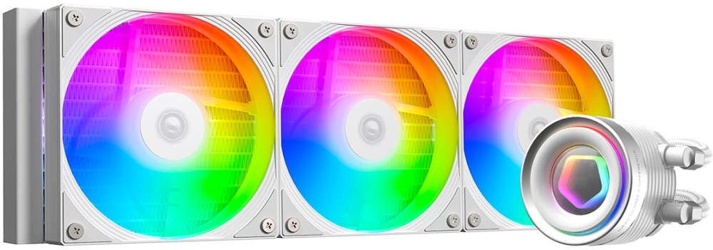 

Система охлаждения жидкостная ID-Cooling FX360 INF WHITE LGA1700/1200/115X/AM4/AM5 (TDP 350W, 3*120mm, белый, 300-2000rpm, 58CFM, 27.2dBa, ARGB, 4-pin, FX360 INF WHITE
