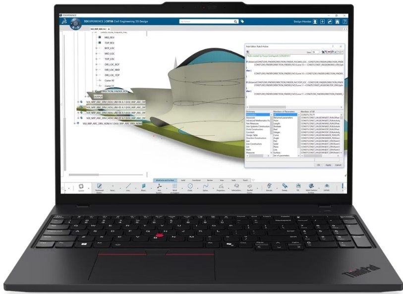 

Ноутбук Lenovo ThinkPad P16s G4 21QSS16N00 Ryzen AI 7 350/32GB/1TB SSD/Radeon 860M/16" WQUXGA Touch OLED/Wi-Fi/BT/Cam/noOS/black, ThinkPad P16s G4