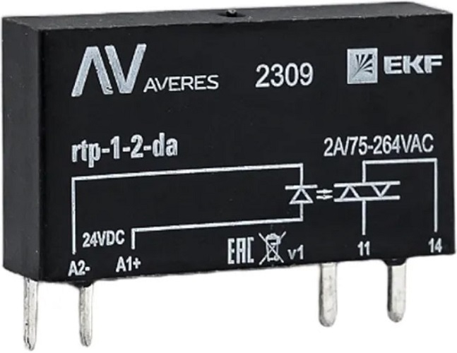 

Реле EKF rtp-1-2-da твердотельное однофазное RTP 2 А, для разъема РM slim 23/1, rtp-1-2-da