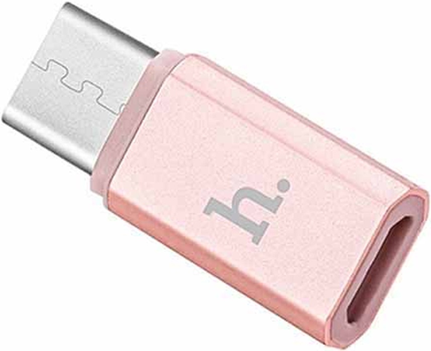 

Переходник Hoco 6957531031253 Type-C - микро USB(f) плоский, пластик, цвет: розовое золото (1/200/1200), 6957531031253
