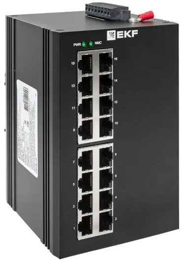 

Коммутатор промышленный управляемый EKF TSX-ML2-16GT уровня L2 ML2-16GT 16 портов 10/100/1000Base-T(X) RJ45 монтаж на DIN-рейку TSX, TSX-ML2-16GT