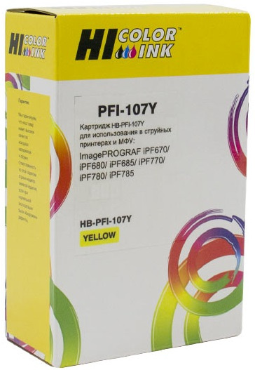 Изображение товара Картридж Hi-Black PFI-107Y для Canon 130 мл цветной струйный