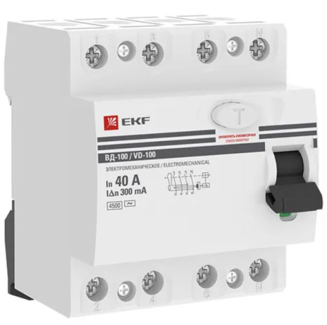 Изображение товара УЗО EKF elcb-4-40-300-em-pro