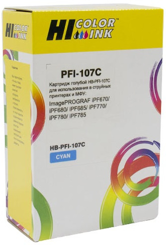 Изображение товара Картридж Hi-Black HB-PFI-107C для Canon iPF680, iPF685, iPF780, iPF785 струйный