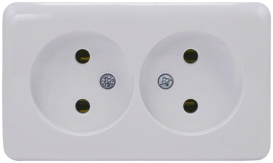 

Розетка Lezard 751-0200-128 Viola 2-м ОП 16А IP20 без заземл. бел., 751-0200-128