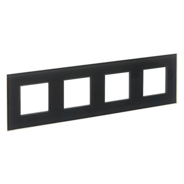 

Рамка четверная IEK SK-M42-G-K53 SKANDY SK-F24G Стекло Графит, SK-M42-G-K53