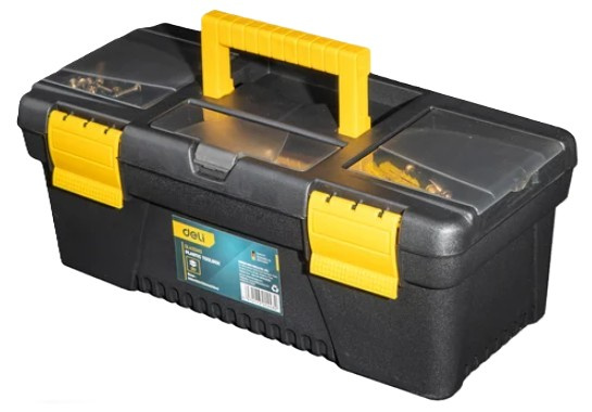 Изображение товара Ящик Deli DL432413 для инструментов, прочный кейс, черный
