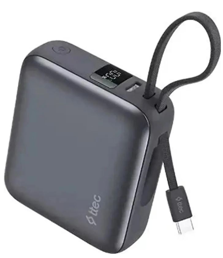 

Аккумулятор внешний TTEC ReCharger Mini 2BB232GR LCD 10000mAh USB-C PD 35W Powerbank со встроенным кабелем USB-C, цвет: серый, ReCharger Mini