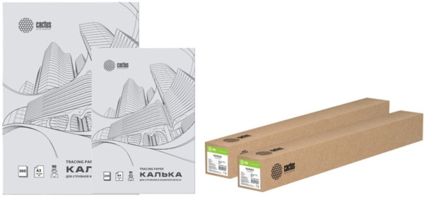 Изображение товара Калька Cactus CS-TR90-A3250 универсальная широкоформатная A3 250 листов