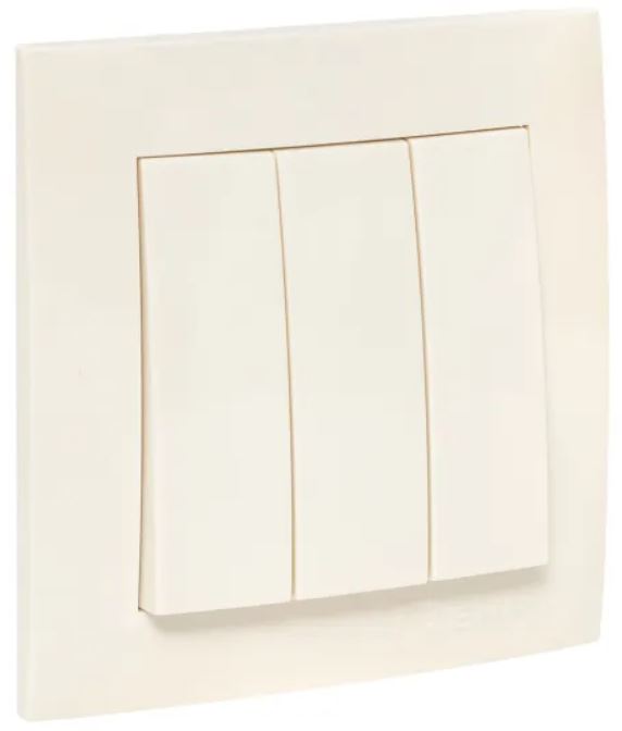 

Выключатель трехклавишный в сборе EKF EWV10-024-20 Валенсия 10А кремовый, EWV10-024-20