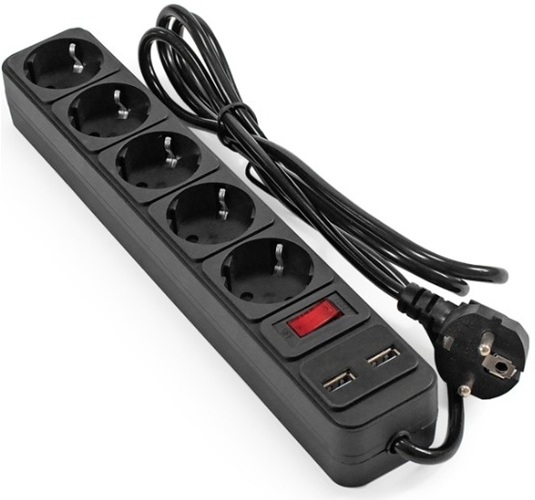 фото Сетевой фильтр удлинитель  Exegate SP-5-USB-1.8B