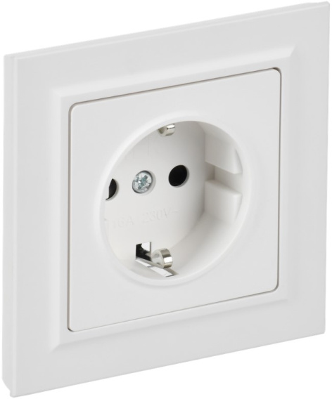 Изображение товара IEK BR-R14-16-K91 Фр AR начальная розетка с заземлением арктический белый
