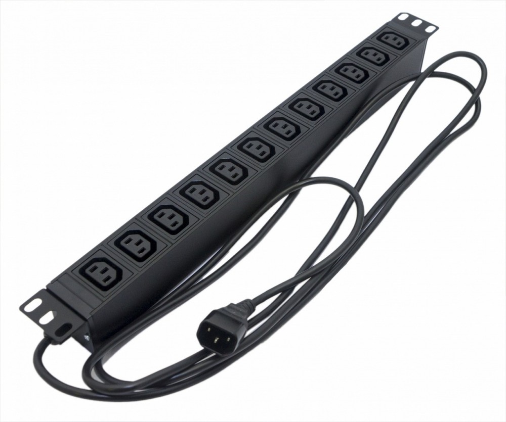 

Блок розеток 19, 12 розеток Hyperline SHE19-12IEC-2.5IEC горизонтальный, 10A, 250В, кабель пит. 3х1.0мм2, 2.5м, с вилкой IEC 320 C14, SHE19-12IEC-2.5IEC