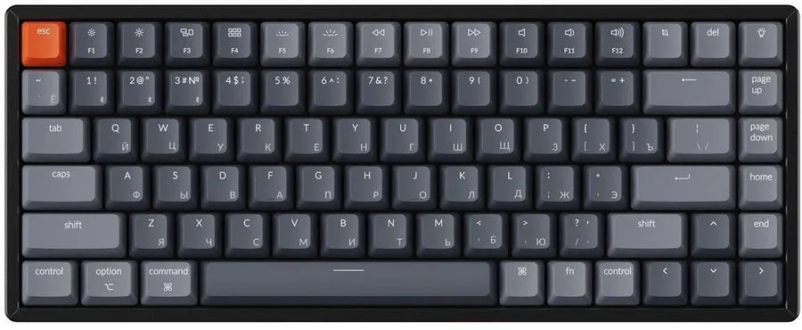 

Клавиатура беспроводная Keychron K2 K2-C1H 84 клавиши, алюминиевый корпус, RGB подсветка, Hot-Swap, Gateron Red Switch, K2