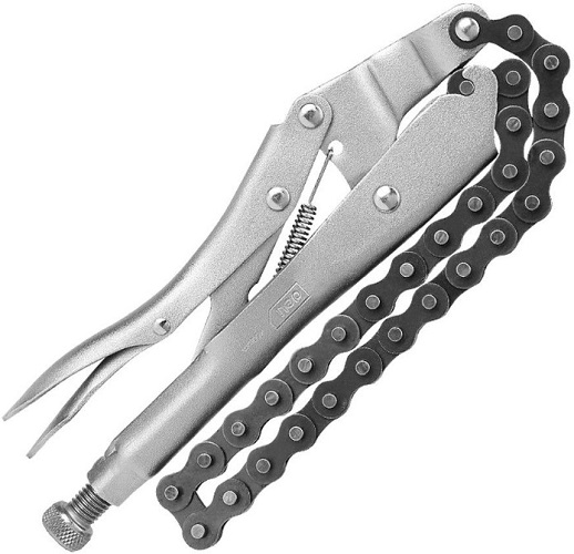 

Клещи Deli DL20018 зажимные цепные с фиксатором 230мм, длина цепи 450мм, регулировочный винт, DL20018