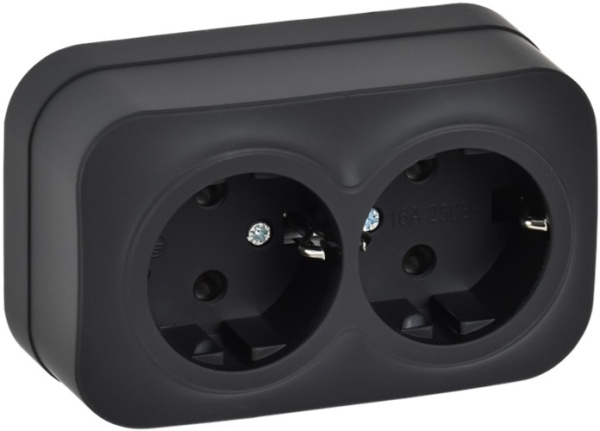 Изображение товара IEK ERH21-K02M-16 розетка двуx гнезда с заземлением