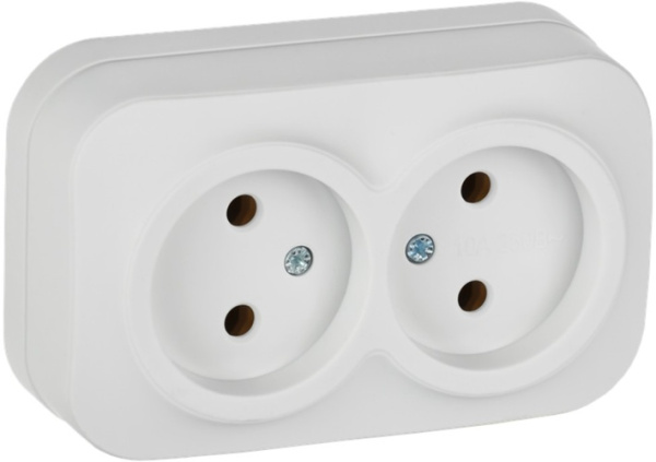 Изображение товара Розетка двухместная без заземления IEK ERH20-K01M-10