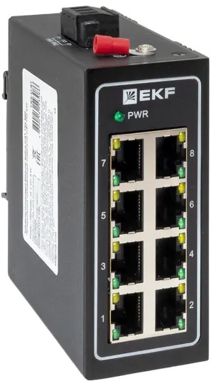 

Коммутатор промышленный неуправляемый EKF TSX-U-8T U-8T 8 портов 10/100Base-T(X) RJ45 монтаж на DIN-рейку TSX, TSX-U-8T
