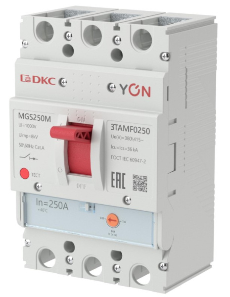 Изображение товара Автоматический выключатель DKC MGS250M-3TAMF0250