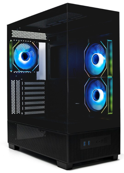 Изображение товара Корпус Xastra Q500-3FM12A-C10 ATX Mid Tower без БП черный USB 3.0