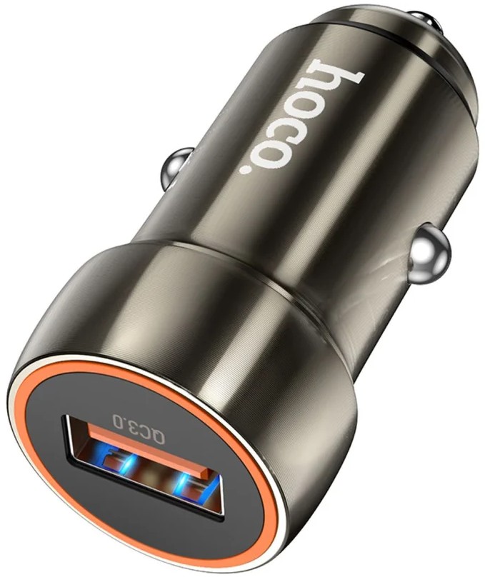 

Зарядное устройство автомобильное Hoco Z46 6931474770271 18Вт, USB, металлический серый, коробка, Z46