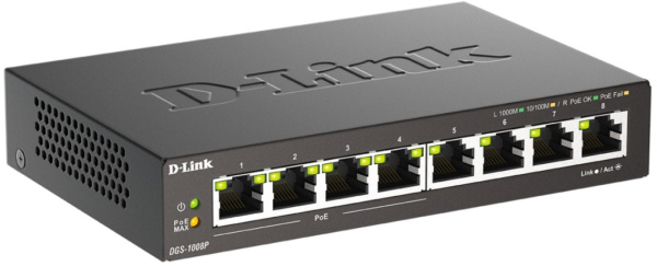 фото Коммутатор неуправляемый D-link DGS-1008P/F3A в Омске