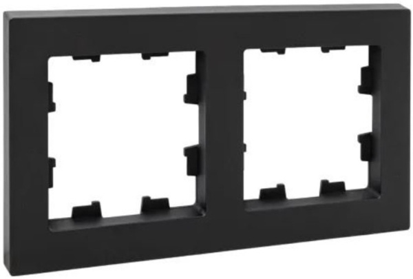 Изображение товара Рамка EKF UP1-FPB-02, двухпостовая, IP20, черная