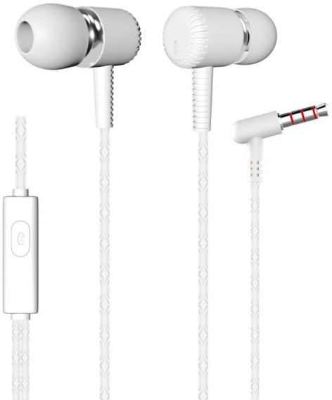 Изображение товара Проводные внутриканальные наушники More Choice G18 с микрофоном Белый