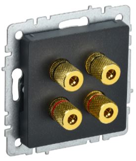 

Розетка аудио IEK BR-S40-K02 BRITE РА10-БрЧ Черный, BR-S40-K02