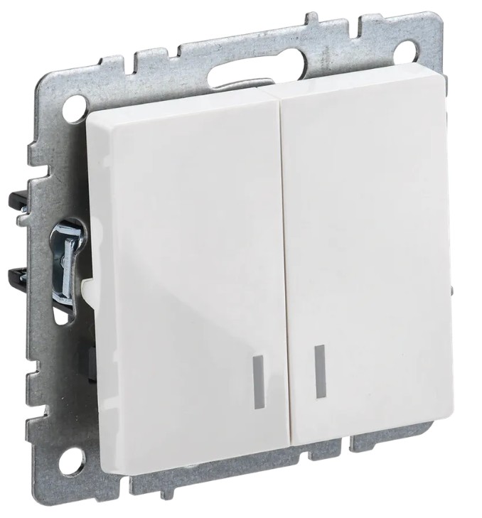 

Выключатель IEK BR-V20-1-10-K01 2-кл. СП BRITE ВС10-2-1-БрБ 10А с инд. белый, BR-V20-1-10-K01